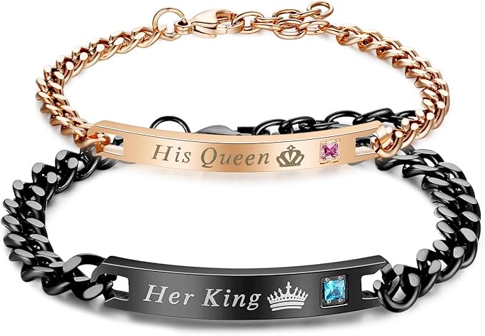 Pack de 2 pulseras His Queen Her King